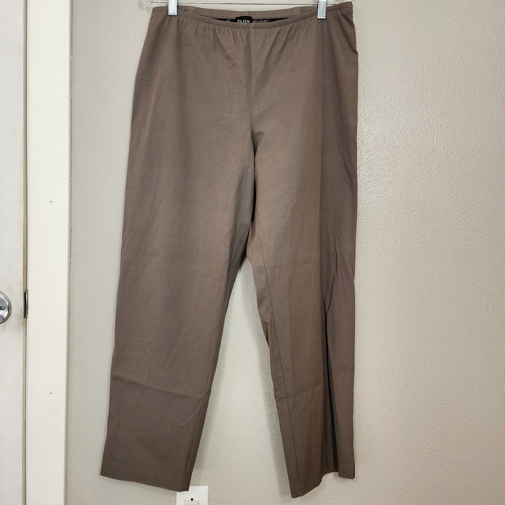 Eileen Fisher Pants Women's Size Medium Elastic Waist Brown‎ Minimalist Comfort